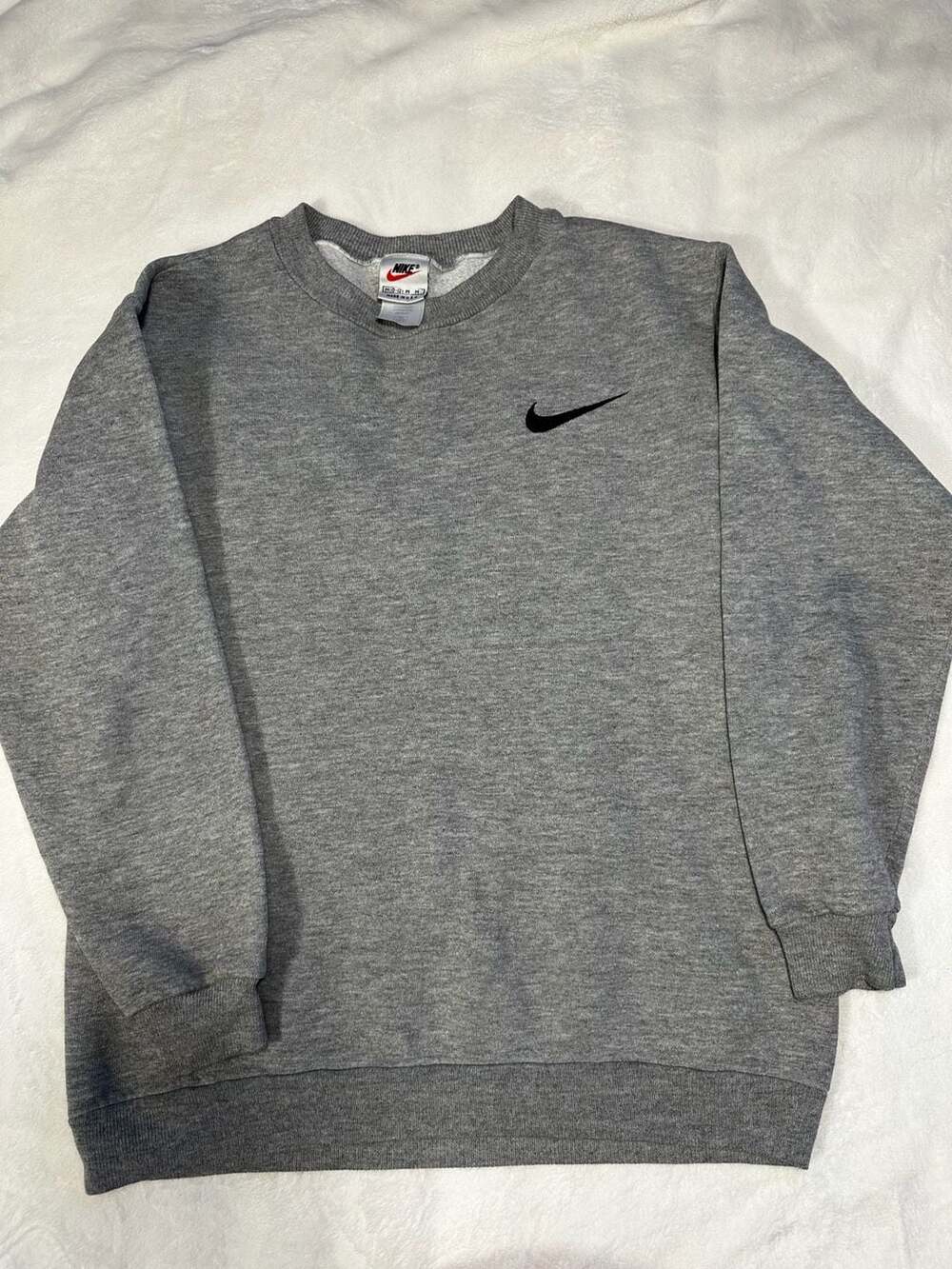 Vintage 90s Nike Crewneck Sweatshirt Grey Youth M